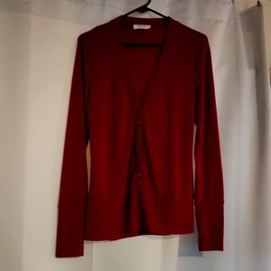 ZENANA burgundy snap button cardigan sweater